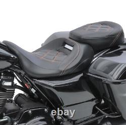 Selle moto Craftride RH3 pour Harley Davidson Touring 09-23 noir-orange