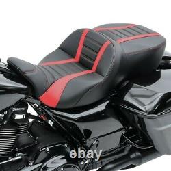 Selle moto Craftride TG3 pour Harley Davidson Touring 09-20 noir-rouge