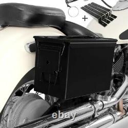 Set de Sacoches laterales PA108 pour Harley Davidson Softail Custom (FXSTC) noir