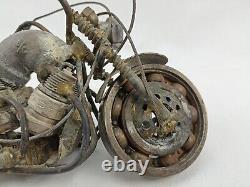 Superbe sculpture moto HD Harley Davidson chopper rat bike métal recyclé 1 Kg