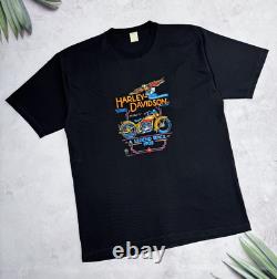 T-shirt vintage 1988 Harley Davidson 3D emblème légende modèle 74 taille