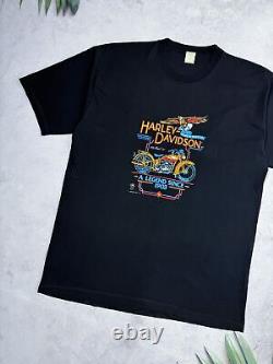 T-shirt vintage 1988 Harley Davidson 3D emblème légende modèle 74 taille