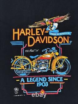 T-shirt vintage 1988 Harley Davidson 3D emblème légende modèle 74 taille