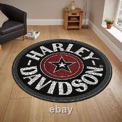 Tapis rond Harley Davidson, tapis Harley Davidson, tapis moto, décoration