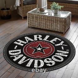 Tapis rond Harley Davidson, tapis Harley Davidson, tapis moto, décoration