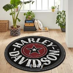 Tapis rond Harley Davidson, tapis Harley Davidson, tapis moto, décoration