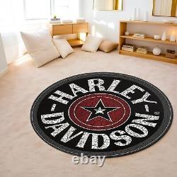 Tapis rond Harley Davidson, tapis Harley Davidson, tapis moto, décoration