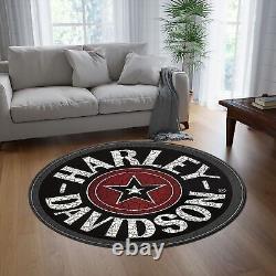 Tapis rond Harley Davidson, tapis Harley Davidson, tapis moto, décoration