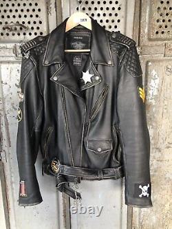 Veste Cuir Harley Davidson Custom Moto Jacket Leather Harley Davidson Custom