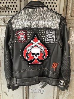 Veste Cuir Harley Davidson Custom Moto Jacket Leather Harley Davidson Custom