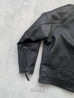 Veste de motard femme vintage en cuir lourd HARLEY DAVIDSON USA taille M