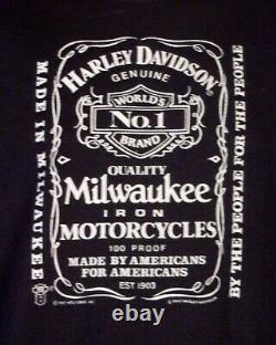 Vintage 80s 3D Emblem Harley Davidson Milwaukee Fer Motos Sweat XL
