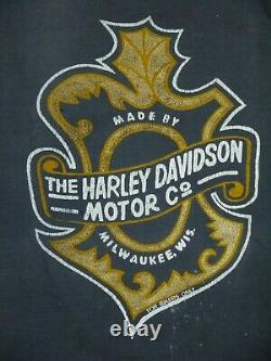 Vintage 80s Harley T Shirt Motards Seulement Davidson Motos Dealer 1983 Délavé