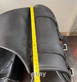 Westernbull Sacs Moto Harley Davidson Latéral de Voyage Cuir Noir Vintage